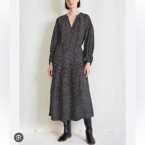 Apiece Apart Ela Maxi Dress in Black and White, size M